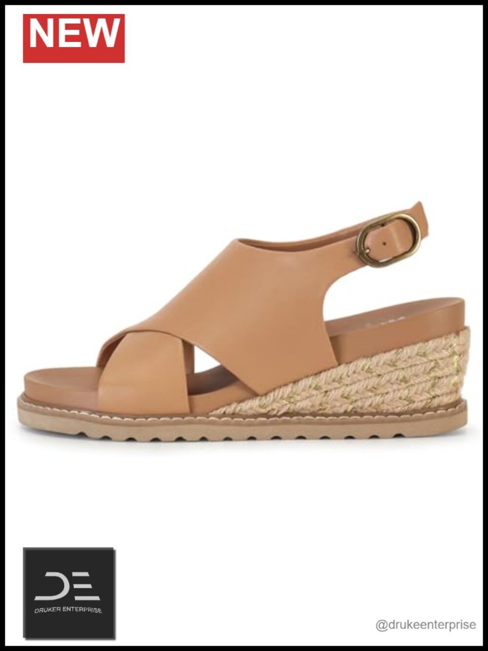 Yellow Box Missy Wedge Sandal Leather 2.75in Heel Slip On